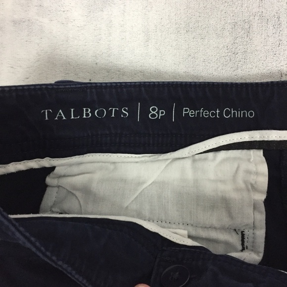 Talbots Perfect Chino Womens 8P Petite Dark Indigo Blue Pants Measure 32x27 - Picture 5 of 10
